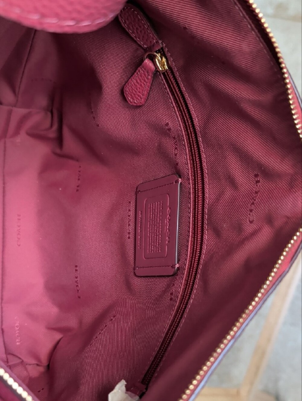 Coach Pebbled Leather Dufflette Hobo Dark Berry (21377) NWOT - Picture 10 of 13